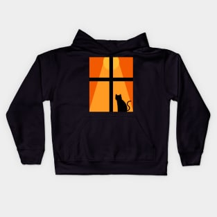 Cat in the window Kids Hoodie